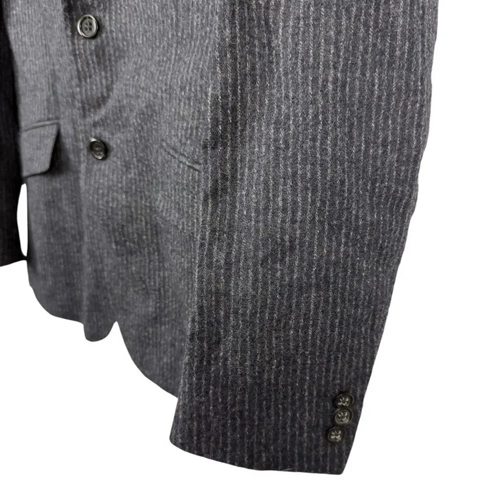 Banana Republic 100% Wool Striped Navy Suit Jacket Blazer Double Vent sz 40S